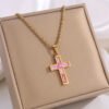 Fashion Jewelry European And American Ing Style Diamond Cross Necklace Unique No Color Fading - Image 8