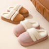 Fashion Warm Cotton Slippers For Women Leisure Thick Bottom Non-slip Plus-velvet House Shoes Winter Bedroom Floor Suede Slipper - Image 8