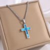 Fashion Jewelry European And American Ing Style Diamond Cross Necklace Unique No Color Fading - Image 2