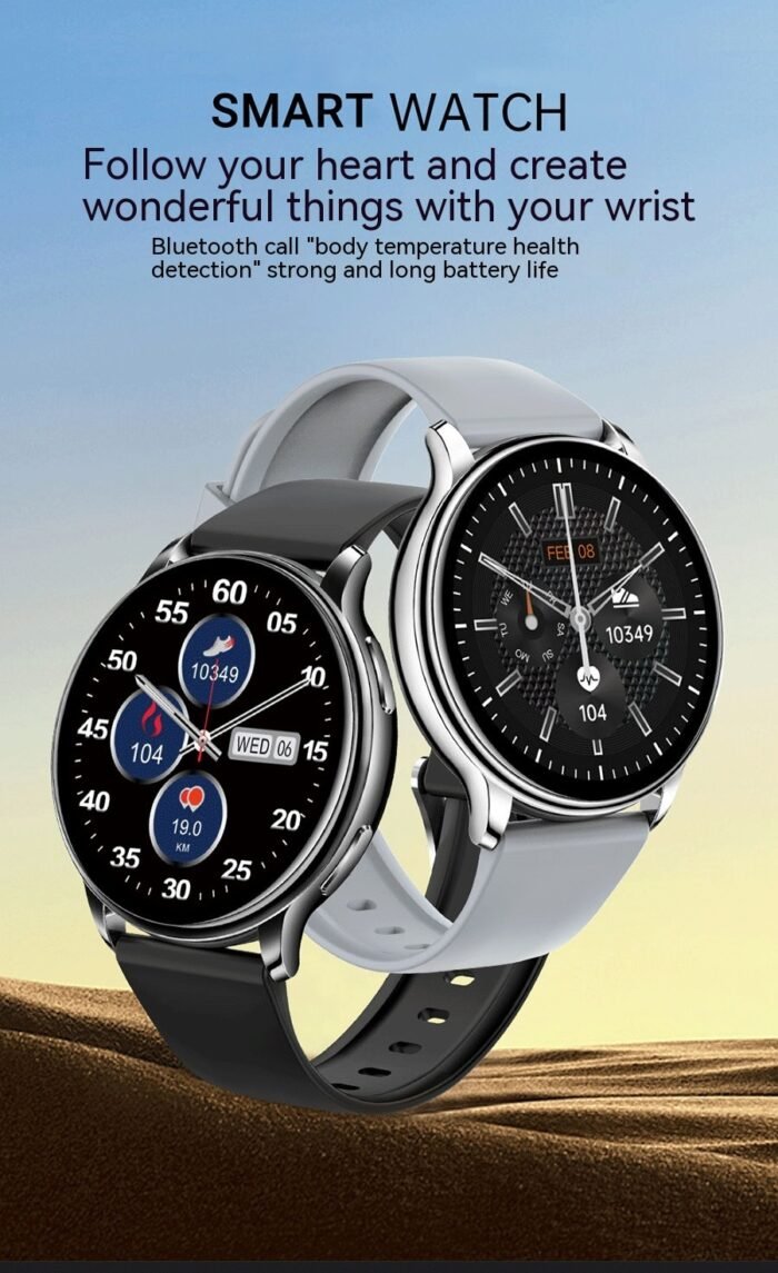 Smart Couple Watch Round Screen Bluetooth Calling Heart Rate Blood Oxygen Sleep Monitoring - Image 5