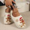 Christmas Snowflake Gingerbread Slippers Winter Indoor Non-slip Floor Bedroom Fuzzy House Shoes For Women Home Slippers - Image 9