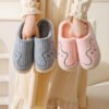 Striped Cat Slippers Indoor Couple Non-slip Floor Bedroom Slipper Winter Warm Plush House Shoes Women Men - Image 3