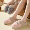 Solid Rhombic Letter Home Slippers Winter Warm Non-slip Floor Bedroom Plush Slipper For Couple House Shoes Women Men - Image 10
