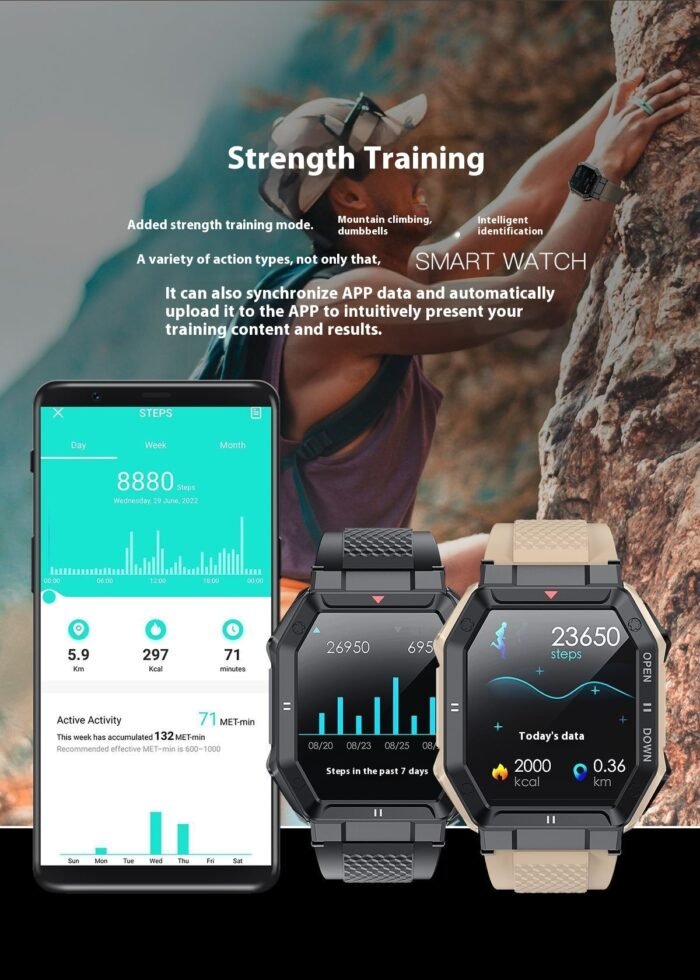 K55 Smart Watch Bluetooth Calling Sports Heart Rate Blood Pressure Monitoring - Image 3