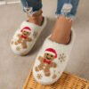 Christmas Snowflake Gingerbread Slippers Winter Indoor Non-slip Floor Bedroom Fuzzy House Shoes For Women Home Slippers - Image 6