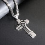 Fashion Jewelry Christian Trinity Latin Cross Necklace For Men Stainless Steel Three Layers Cross Pendants Necklaces Jewelry Gift - Image 6