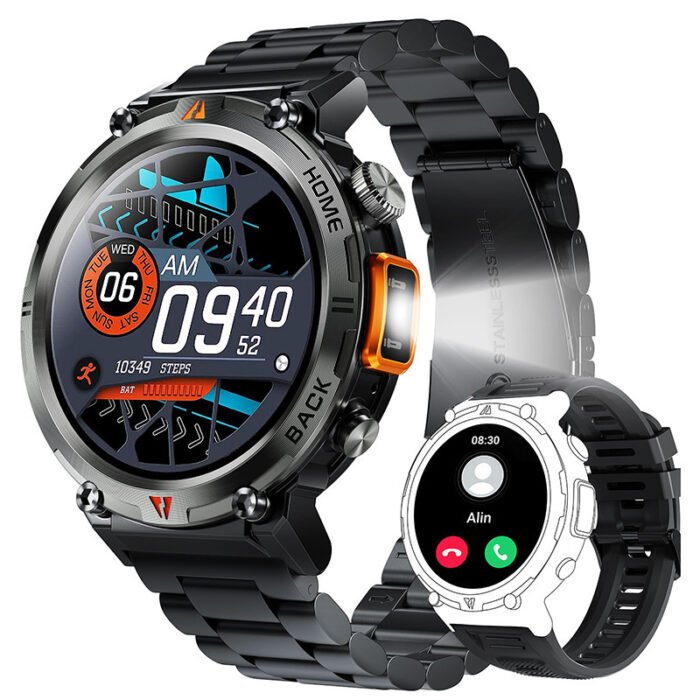 LED Flashlight 145 Screen Bluetooth Smart Watch - Image 1