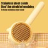 Pet Hair Cleaner Brush Cat Grooming Brush With Release Button Pet Hair Cleaner Brush Cat Grooming Brush Long Or Short Hair Cats Dogs Pet Massage BrushesComb For Cat Dog - Image 2