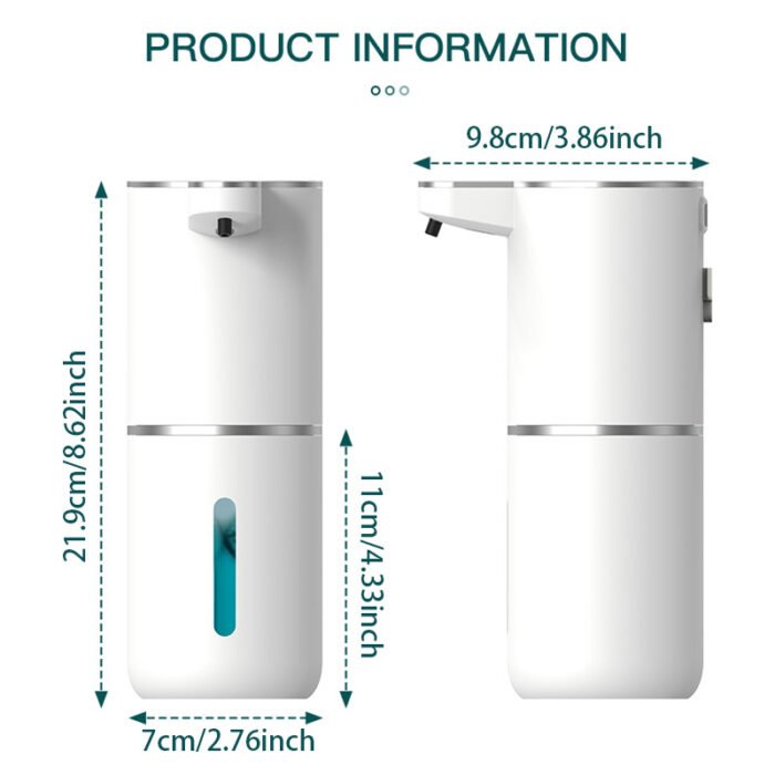Automatic Soap Dispenser Touchless Foaming Soap Dispenser 380ml USB Rechargeable Electric 4 Level Adjustable Foam Soap Dispenser - Image 6
