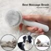 Cat Grooming Brush, Self Cleaning Slicker Brushes For Dogs Pet Hair Removal Comb Stainless Steel Needle Cat Brush Self Cleaning For Cats Dogs Hair Remover Scraper Pet Grooming Tool - Image 2