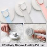 Cat Grooming Brush, Self Cleaning Slicker Brushes For Dogs Pet Hair Removal Comb Stainless Steel Needle Cat Brush Self Cleaning For Cats Dogs Hair Remover Scraper Pet Grooming Tool - Image 3