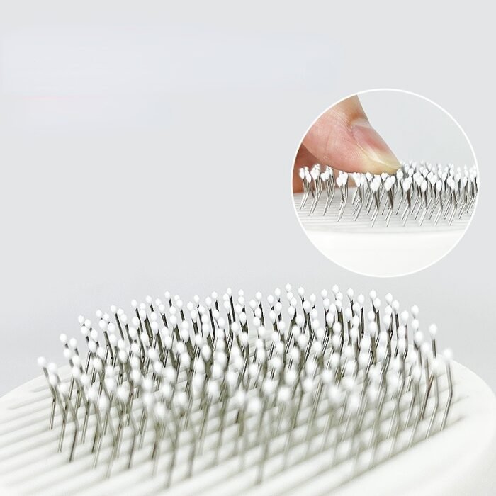 Cat Grooming Brush, Self Cleaning Slicker Brushes For Dogs Pet Hair Removal Comb Stainless Steel Needle Cat Brush Self Cleaning For Cats Dogs Hair Remover Scraper Pet Grooming Tool - Image 4