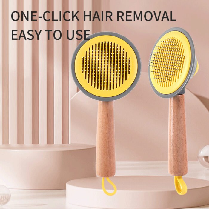 OneKey Pet Hair Remover Comb Pet Comb Grooming Brush Pet Hair Cleaner Brush Cat Shedding Brush Self Cleaning Slicker For Long & Short Hair Cats And Dogs - Image 2
