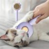 Pet Hair Cleaner Brush Cat Grooming Brush With Release Button Pet Hair Cleaner Brush Cat Grooming Brush Long Or Short Hair Cats Dogs Pet Massage BrushesComb For Cat Dog - Image 5