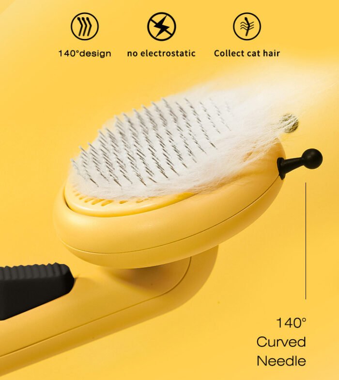 Little Bee Pet Needle Comb Cat Comb One Button Washing Artifact Pet Comb Hair Removal Pet Washing Brush Little Bee Pet Hair Removal Brush Comb - Gentle And Effective Grooming Tool For Dogs And Cats - Image 7
