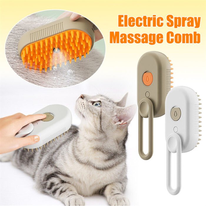 Cat Steam Brush Steamy Dog Brush 3 In 1 Electric Spray Cat Hair Brushes For Massage Pet Grooming Comb Hair Removal Combs Pet Products - Image 1
