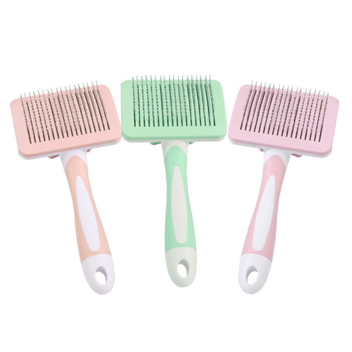 Self Cleaning Slicker Brush For Dogs, Cats Pets-One Click Cleaning Function-Gentle Effective Cat, Pet Dog Hair Remover-Dog Grooming Accessories For Small, Medium Large Dogs - Image 2