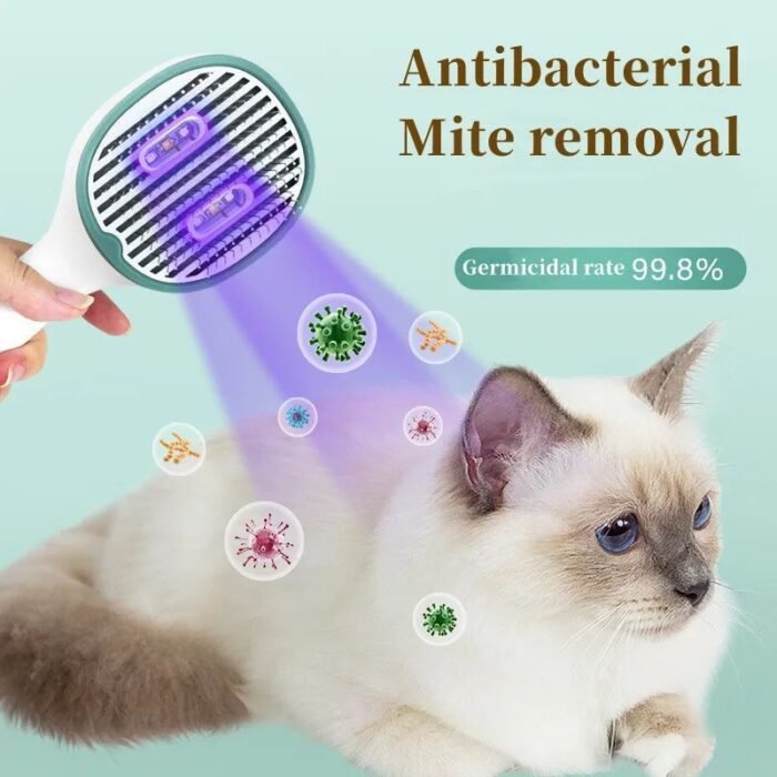 Cat Comb Dog Hair Remover Brush UVC Sterilization Pet Grooming Slicker Needle Comb Removes Tangled Self Cleaning Pet Supplies - Image 9