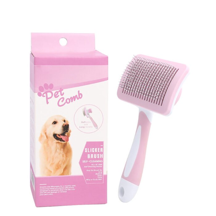 Self Cleaning Slicker Brush For Dogs, Cats Pets-One Click Cleaning Function-Gentle Effective Cat, Pet Dog Hair Remover-Dog Grooming Accessories For Small, Medium Large Dogs - Image 6
