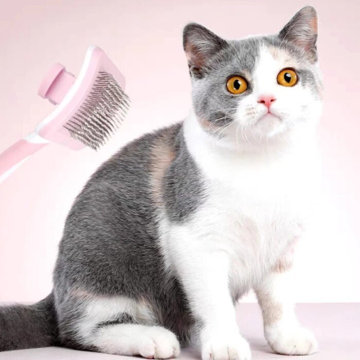 Self Cleaning Slicker Brush For Dogs, Cats Pets-One Click Cleaning Function-Gentle Effective Cat, Pet Dog Hair Remover-Dog Grooming Accessories For Small, Medium Large Dogs - Image 9