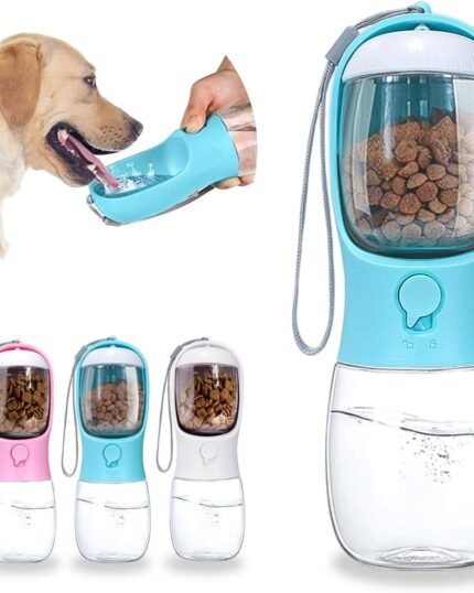 Ravel Puppy Water Bowl Dog Water Bottle With Food Container Portable Pet Dispenser Dog Stuff Accessories Items Puppy Essentials Necessities For Yorkie Chihuahua Cat Walking And Hiking
