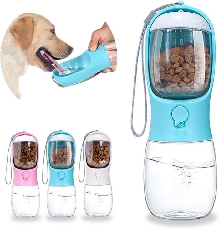 Ravel Puppy Water Bowl Dog Water Bottle With Food Container Portable Pet Dispenser Dog Stuff Accessories Items Puppy Essentials Necessities For Yorkie Chihuahua Cat Walking And Hiking - Image 1