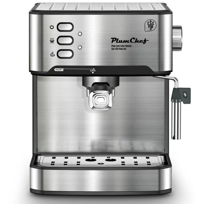 20 Bar Professional Espresso Machine With Milk Frother, Single & Double Shot, ESE Pod Compatible, Visual Display Of Pressure, Removable Water Tank For Cappuccino, Latte, Machiato For Home Barista - Image 1