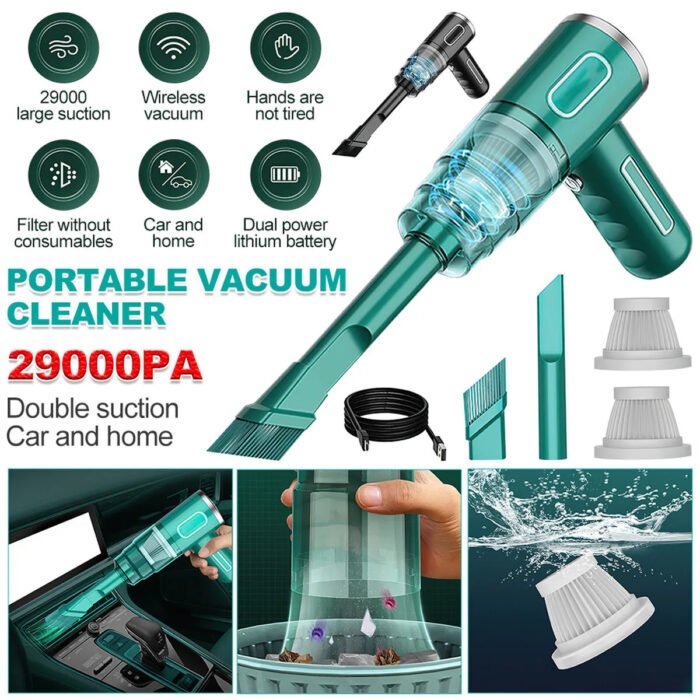 Cordless Hand-Held Vacuum Cleaner Mini Portable Car Auto Home Wireless Handheld Vacuum Cordless, Portable Car Vacuum Cleaner With Powerful Suction And Brushless Motor, Rechargeable - Image 1