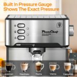 20 Bar Professional Espresso Machine With Milk Frother, Single & Double Shot, ESE Pod Compatible, Visual Display Of Pressure, Removable Water Tank For Cappuccino, Latte, Machiato For Home Barista - Image 7