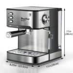 20 Bar Professional Espresso Machine With Milk Frother, Single & Double Shot, ESE Pod Compatible, Visual Display Of Pressure, Removable Water Tank For Cappuccino, Latte, Machiato For Home Barista - Image 8