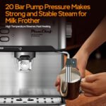 20 Bar Professional Espresso Machine With Milk Frother, Single & Double Shot, ESE Pod Compatible, Visual Display Of Pressure, Removable Water Tank For Cappuccino, Latte, Machiato For Home Barista - Image 4