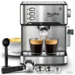 20 Bar Professional Espresso Machine With Milk Frother, Single & Double Shot, ESE Pod Compatible, Visual Display Of Pressure, Removable Water Tank For Cappuccino, Latte, Machiato For Home Barista - Image 3