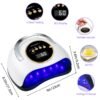 YEVYO 180W UV LED Nail Lamp With 3 Timers And Automatic Sensor Professional Nail Light - White - Image 2
