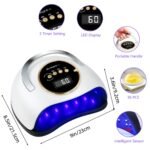 YEVYO 180W UV LED Nail Lamp With 3 Timers And Automatic Sensor Professional Nail Light - White - Image 2