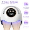 YEVYO 180W UV LED Nail Lamp With 3 Timers And Automatic Sensor Professional Nail Light - White - Image 4