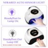 YEVYO 180W UV LED Nail Lamp With 3 Timers And Automatic Sensor Professional Nail Light - White - Image 7