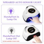 YEVYO 180W UV LED Nail Lamp With 3 Timers And Automatic Sensor Professional Nail Light - White - Image 7