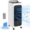 HOMCOM Evaporative Air Cooler With Ice Packs, 3-In-1 Ice Cooling Fan, Portable Swamp Cooler With Water Tank, Timer, Oscillating, Remote, For Home Office Bedroom