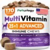 Dog Multivitamin Chewable Dog Vitamins And Supplements With Glucosamine 170 Chews Hip & Joint Pet Immune Support Skin & Coat Gut & Heart Health Senior & Puppy Multivitamin Pet Supplement