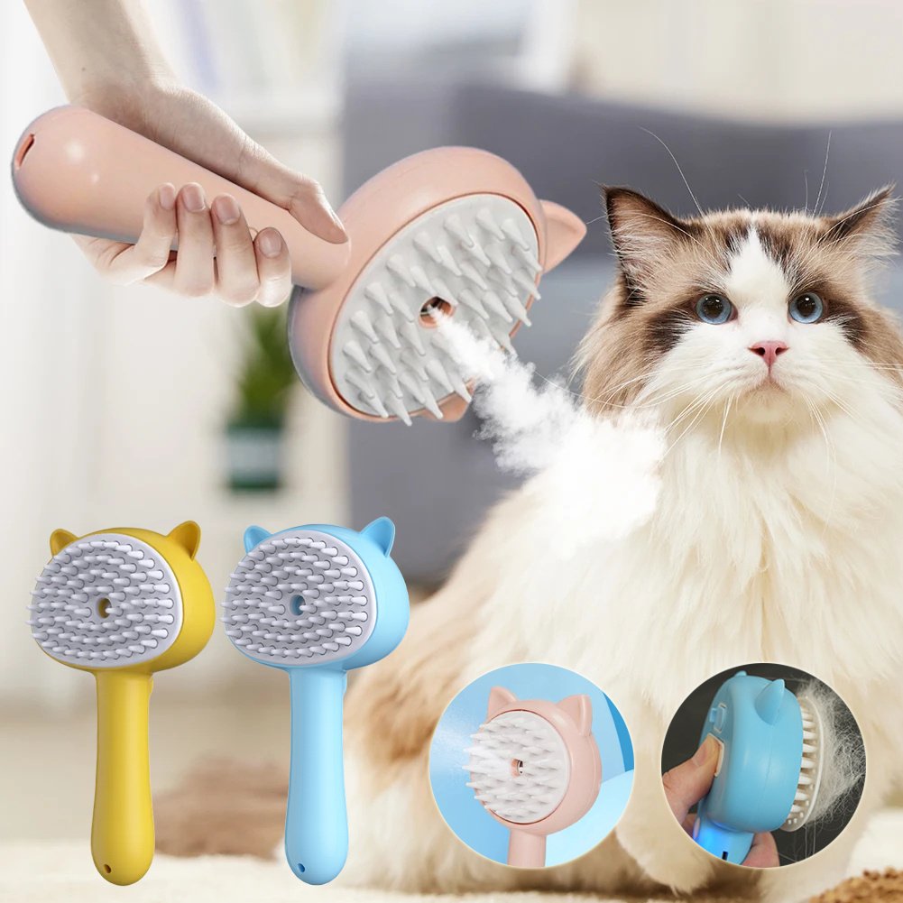 eb462c3f-fdfd-47c0-b8d0-c6885862d685.jpg Hair Cleaning Brush With Mist Multifunctional Cat Grooming Brush Rechargeable Self Cleaning Slicker Brush For Pets Dogs & Catsb Pet Products - Image 1